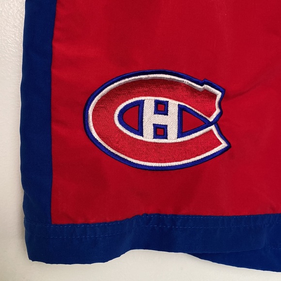 Montreal Canadiens NHL Shorts Men XL Red Blue Swim Sporty Logo Colour Block - Picture 6 of 15